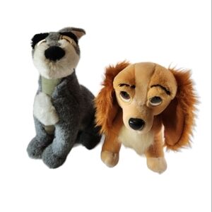 VINTAGE Disneyland Lady And The Tramp Plush Walt Disney World Stuffed Animal Toy